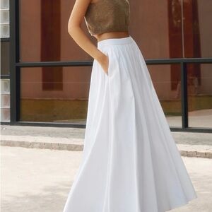 NWT White Linen Maxi Skirt